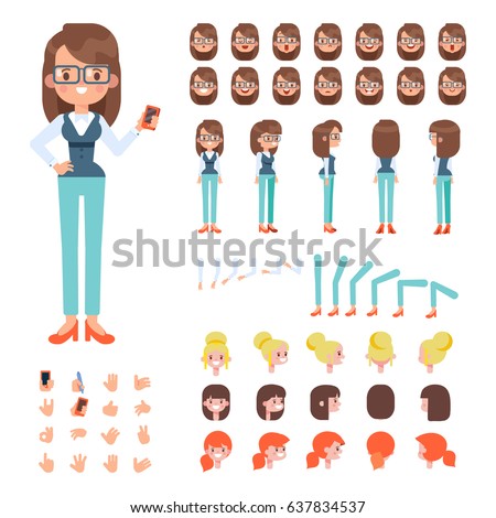 Front Side Back View Animated Character Stock Vector 11 ...
