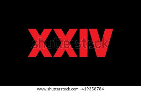 Roman Numeral 24 Stock Vector 419358784 - Shutterstock