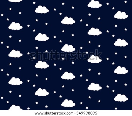 Starlight Night Sky Seamless Kid Vector Stock Vector 565336378 ...