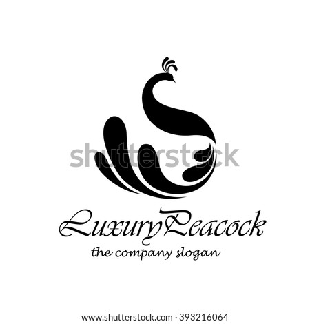 Peacock Logo Stock Vector 393216064 - Shutterstock