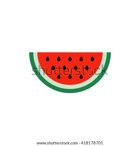Watermelon Icon in trendy flat style isolated on white background. Summer symbol for your web site design, logo, app, UI. Vector illustration, EPS10.