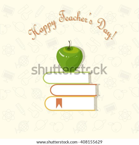 Typography banner Happy Teacher's Day, vector