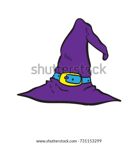 Halloween Witch Hat Purple Hat Black Stock Illustration 223267933