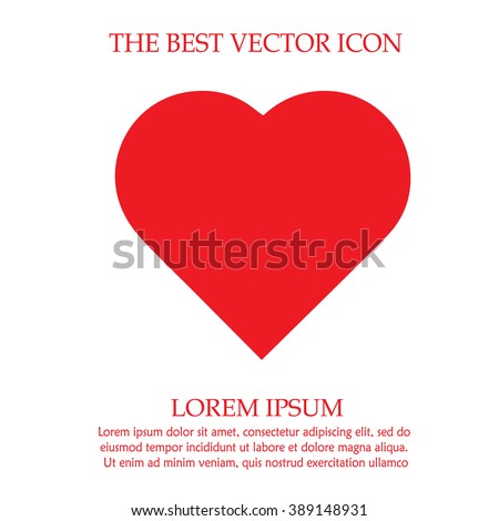 Heart shape vector icon eps 10. Simple red valentine symbol. Love sign.