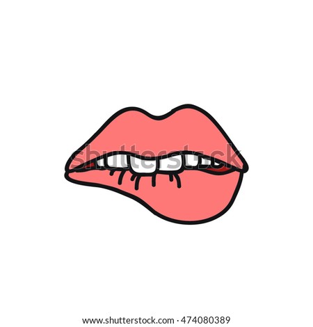 Mouth Sores Icon Flat Style Stock Vector 473764195 - Shutterstock