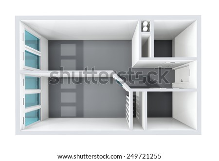 Empty Apartment Bathroom architecture model showing apartment color zoning stock Empty Apartment Bathroom architecture model showing apartment color zoning stock