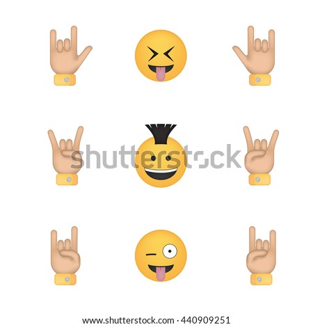 Abstract Funny Flat Style Emoji Emoticon Stock Vector 448456156 ...