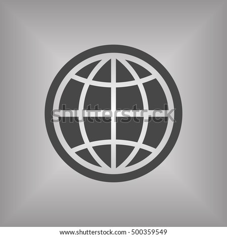 Globe Icon Globe Symbol Flat Vector Stock Vector 243698332 - Shutterstock