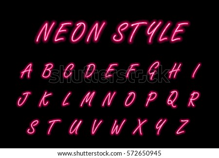 Neon Rainbow Color Glow Alphabet Vector Stock Vector 197964443 ...