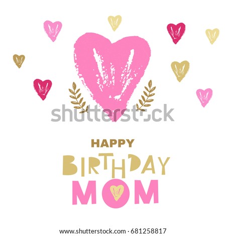 Download Happy Birthday Mombirthday Greeting Card Design Stock ...