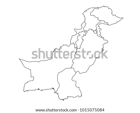 Pakistan Outline Map Detailed Isolated Vector Stock Vector 1015075084 ...