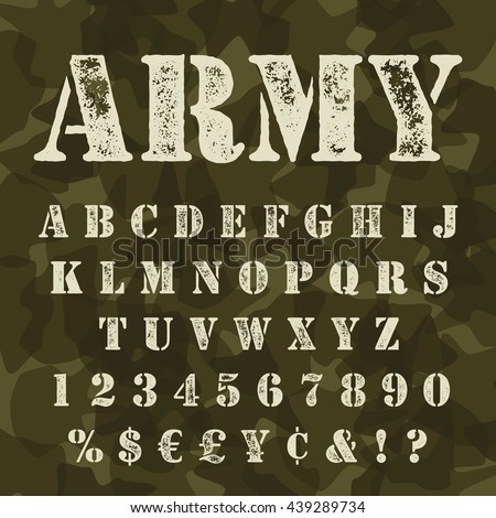 Military Stencial Alphabet Army Stencial Lettering Stock Vector ...