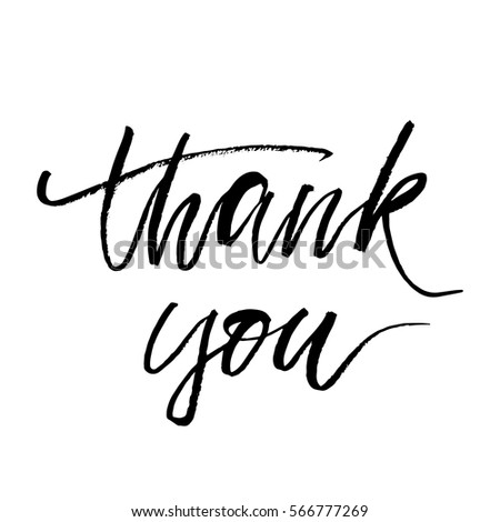 Thank You Vector Hand Written Calligraphic Stock Vector 374096161 ...