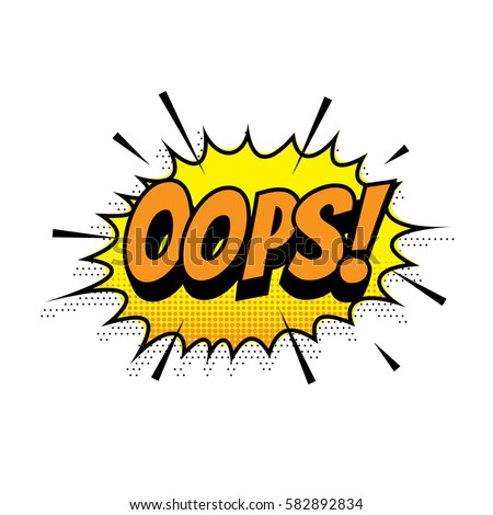 Oops Comic Text Speech Bubble Vector Stock Vector 582892834 - Shutterstock