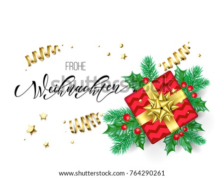 Frohe Weihnachten German Merry Christmas Holiday Stock Vector 764290261