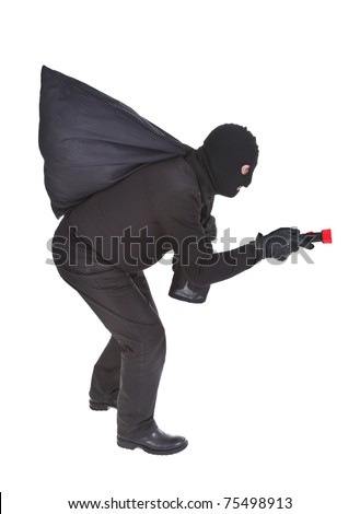 Pair Two Robbers On White Background Stock Photo 120672886 - Shutterstock