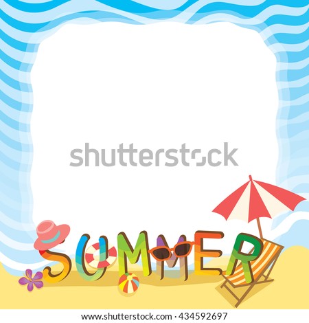 Illustration Vector Summer Text Design Beach Stock Vector 434592697 ...