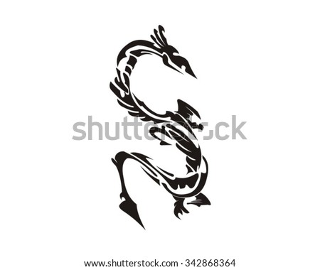 tribal dragon letter s stock vector 342868364 shutterstock dragon letter