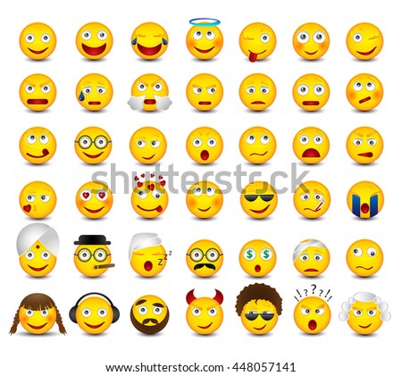 Set Very Original Emoticon Emoji Icons Stock Illustration 115751752 ...