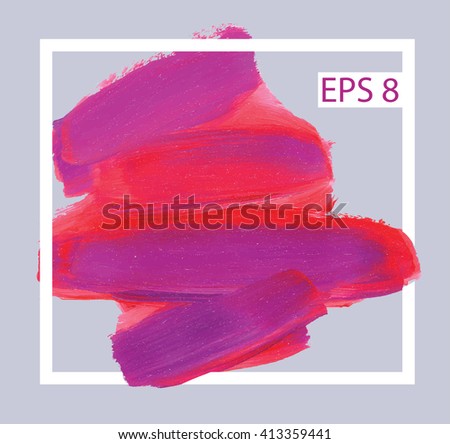 Pink dabs of oil paint in white framed .