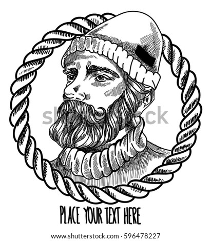 Sailor Drawing By Hand Vintage Style Stock Vector 596478227 - Shutterstock