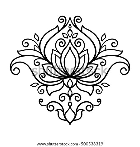 vector abstract oriental style flower lotus stock vector vector abstract oriental style flower lotus stock vector