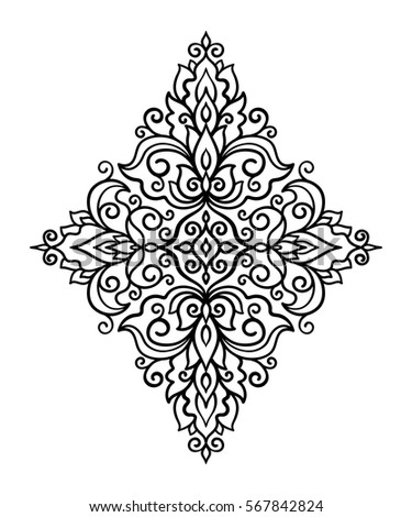 Vector Illustration East Outline Floral Ornament Stock Vector 567842824 ...