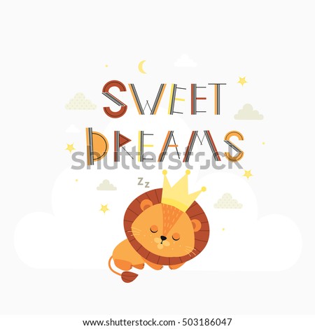 Download Sweet Dreams Cute Vector Illustration Little Stock Vector ...