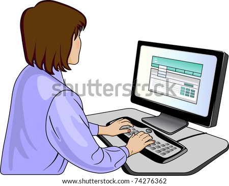 Woman-programmer near computer