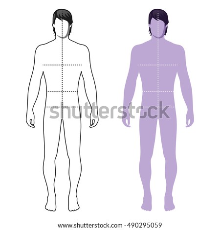 Body Man Profile Front Back Stock Vector 98851187 - Shutterstock