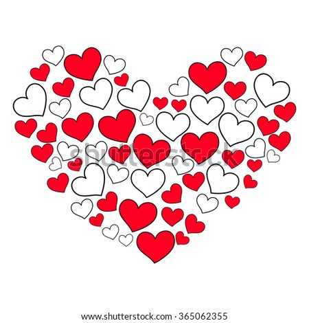 Bright Red Love Hearts Stock Vector 241971529 - Shutterstock