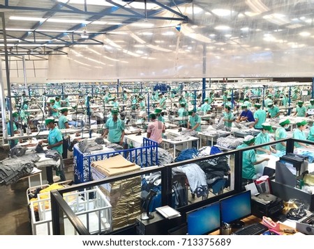 Sisopon,Cambodia-Sep 12,2017:Khmer labor working in garment factory.