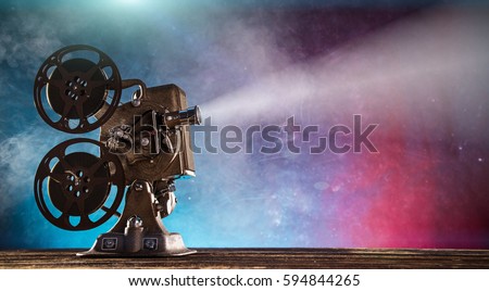Old style movie projector, still-life, close-up.