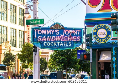 San Francisco, USA - September 26, 2013 - A view of the cocktails bar Tommy's Joint in San Francisco, California.