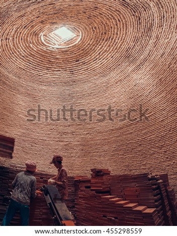 23 Jun 2016: Inside traditional brick oven (brick kiln) in Sadec, Dong Thap province, Vietnam