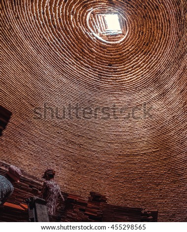 23 Jun 2016: Inside traditional brick oven (brick kiln) in Sadec, Dong Thap province, Vietnam