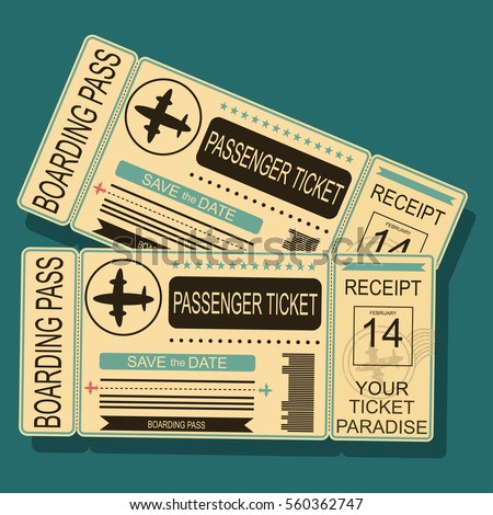 Airplane Boarding Pass Barcode Seal Vector Stock Vector ...