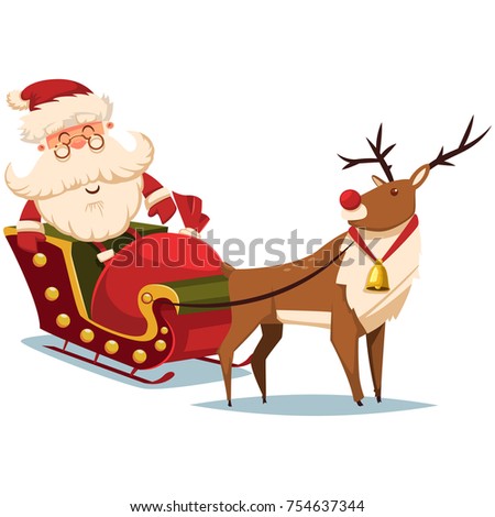 santa s sleigh with reindeer