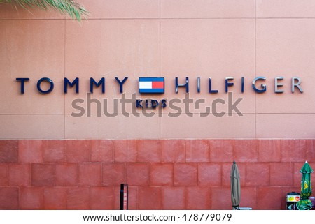 LAS VEGAS, NEVADA - August 22nd, 2016: Tommy Hilfiger Kids Logo On Store Front Sign.