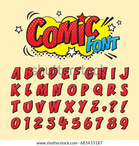 banner called font Letters de Set Alphabet Vector Comic Retro Font