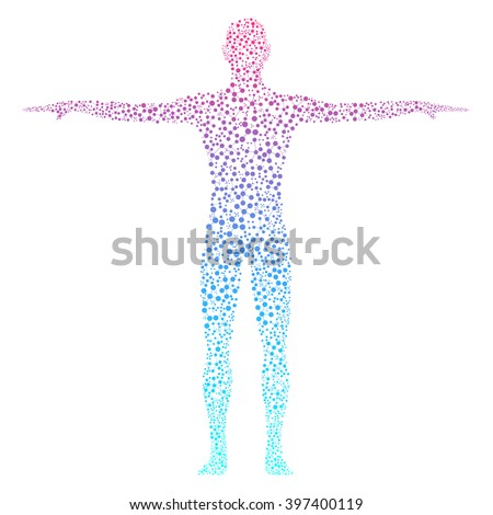 Structure molecule of man. Abstract model human body of DNA . Vector illustration. Medicine, science and technology.