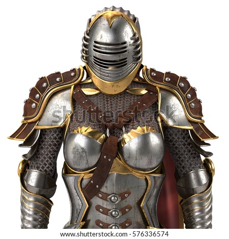 Medieval Armor Fantasy Full Women Closed Stock Illustration 576336574