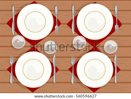 Table Setting Restaurant Plates Fork Spoon Stock Vector 560596627 ... Table Setting Restaurant Plates Fork Spoon Stock Vector 560596627 ...
