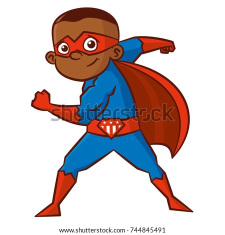 Superhero Boy Cartoon Character Stock Vector 744845491 - Shutterstock