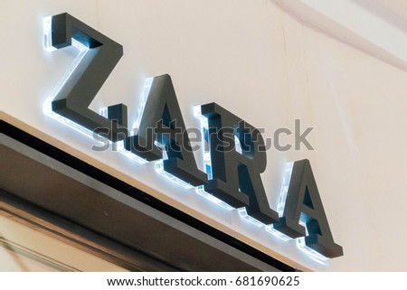 KUALA LUMPUR, MALAYSIA - JULY 11, 2017: Zara store. Zara is a Spanish clothing and accessories retailer based in Arteixo, Galicia, and founded in 1975 by Amancio Ortega and Rosalia Mera.