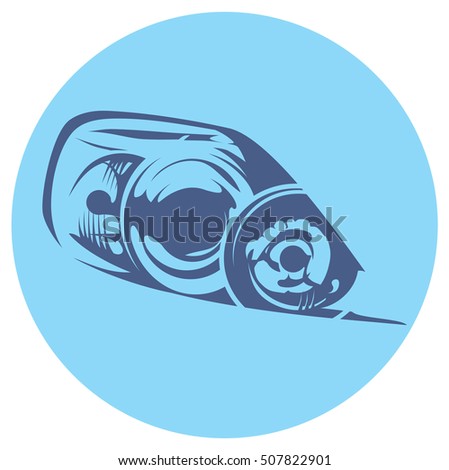 Vector Illustration Car Headlight Stock Vector 351893630 - Shutterstock