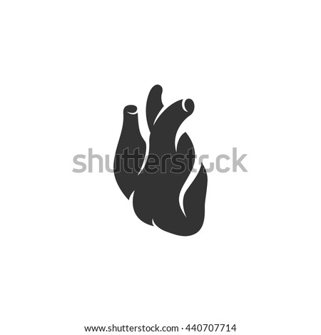 Download Anatomical Heart Icon Isolated On White Stock Vector ...