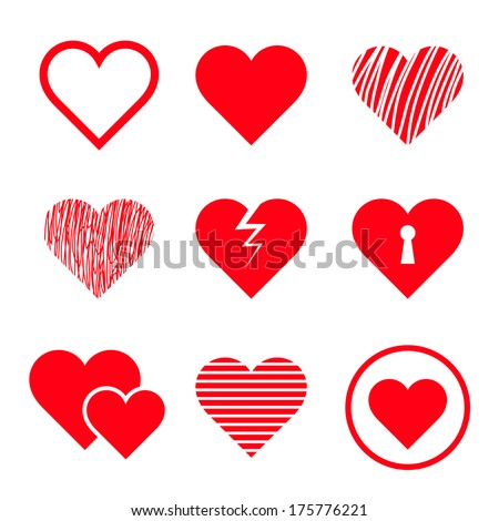 Vector hearts set