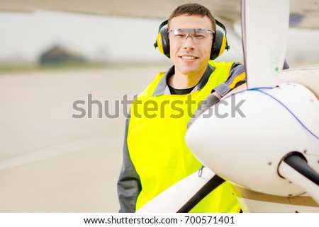 Male airport worker