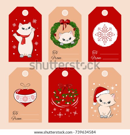 merry christmas gift tags template set stock photo photo vector